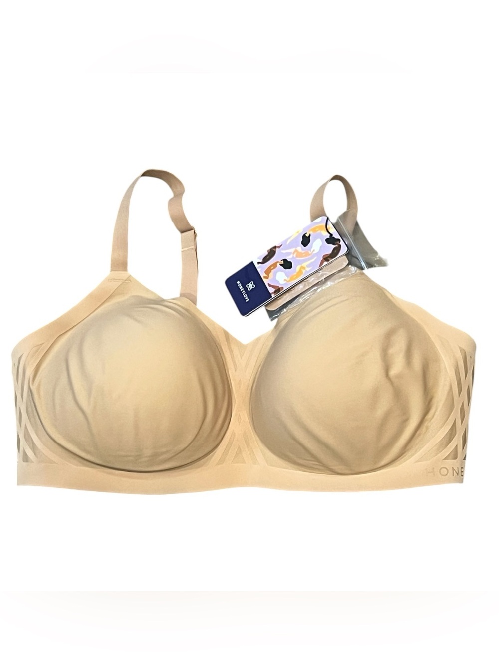 New HoneyLove Seamless Nude Bra Comfortable Everyday Support Size M+ Flattering